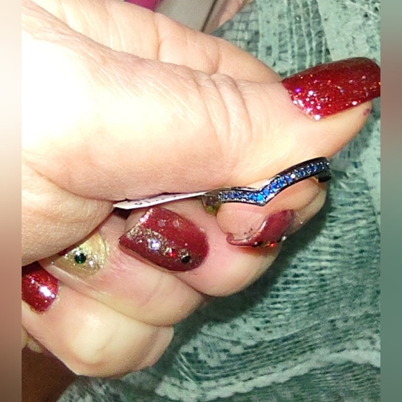 Blue Zircon Stacking Band - Picture 4 of 12